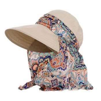 JOYEBUY Women Lady Visor Hats Wide Brim Cap UV Protection Summer Sun Hats - Beige - CI189W2O88T