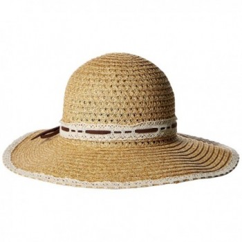 San Diego Hat Company Women's Floppy Sun Hat With Lace Trim - Natural - C6126AOQ955