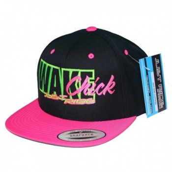 JUST RIDE Wake Chick Hat Flat Bill Snapback - Pink - C512DNTN6WZ