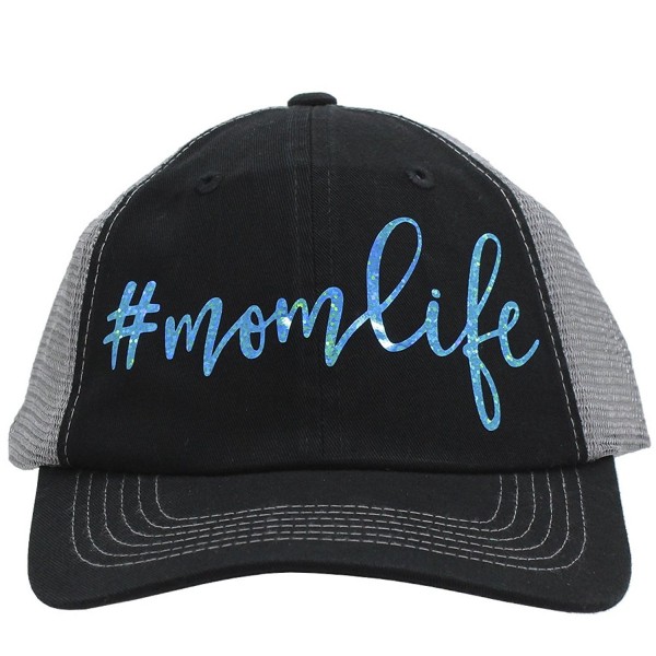 Glitter Foil Blue momlife MomLife Mom Life Trucker Style baseball Cap Hat Rocks any Outfit - CJ17YXDXY7L