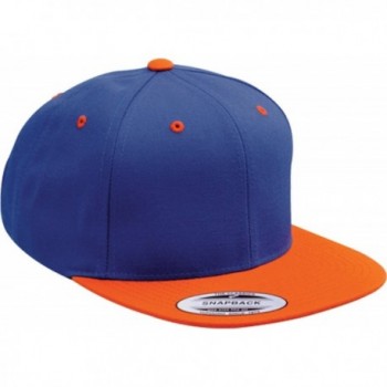 Yupoong Wool Blend Snapback Two-Tone Snap Back Hat Baseball Cap 6098MT (Royal / Orange) - CD119DKNAPB