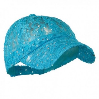 Lace Sequin Glitter Cap Turquoise