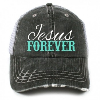 Jesus Forever Christian Women's Adult Mesh Trucker Hat Cap by Katydid - Mint - CY11RGQIH3Z