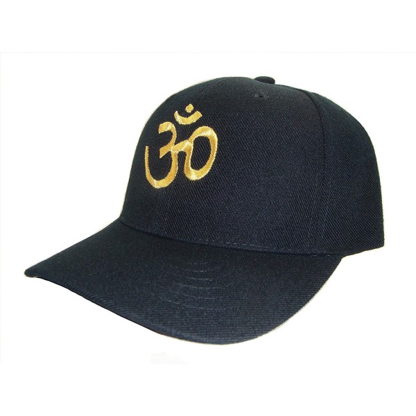 Sacred Om Yoga Symbol Adjustable Cap (One Size- Black/Gold) - CC11Y6DAHUV