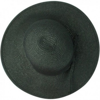 Black Flat Brim Sun Hat in Women's Sun Hats