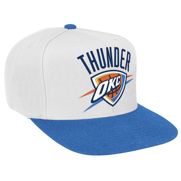 Mitchell & Ness Oklahoma City Thunder XL Logo 2-Toned Snapback Hat - White - C511JOD7UAX