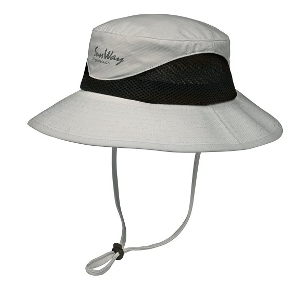 Sunway UPF 50+ Bucket Hats-Wide Brim Sun Hat (UV Sun Protective) - Light Gray - CQ12HMJ0ZQH
