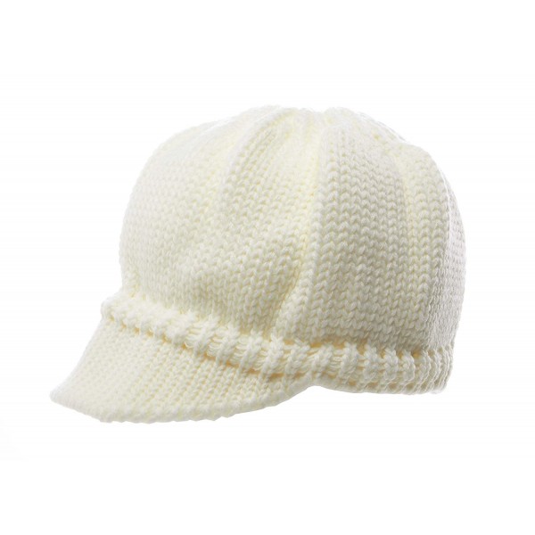 College Casual Knit Cap - White - C211GVYTZ5H