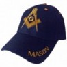 Mason Hat Navy Blue Embroidered Masonic Lodge Freemasons Baseball Cap - CE11F0TMCKT