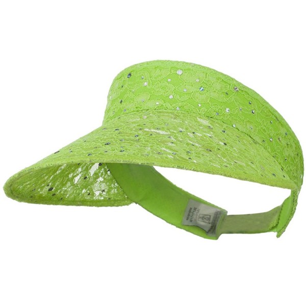 Lace Glitter Sun Visor - Lime W40S33D - CT11E8TVJYR