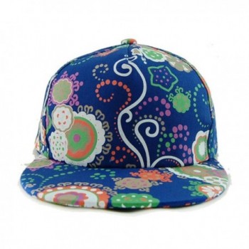Nanxson(TM) Unisex Flat-brimmed Hip-hop Baseball Hat with Printed Flower MZW0010 - CC11Q71Q8YZ