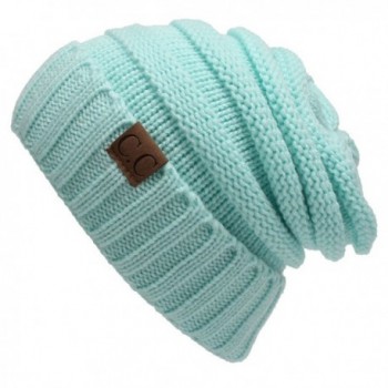 AIJIAO Winter Hats Women Cap Crochet Knit Thermal Slouchy Beanie Hat - Light Blue - CG12N7YZ3QJ