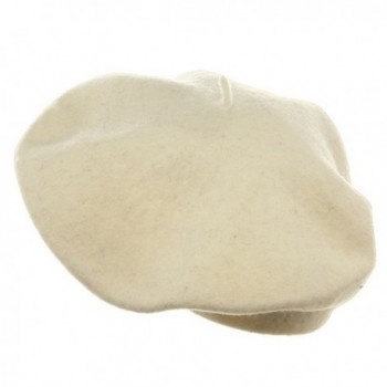 100% Wool Beret French Artist Hat CREAMY WHITE - CT11C9D77GD