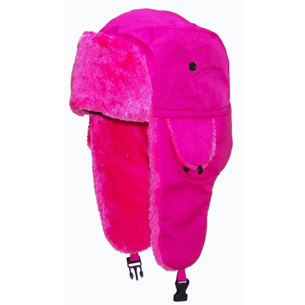 Best Winter Hats Lightweight Neon Russian/Trooper Faux Fur Hat(One Size) - Pink - CT110X61JRB