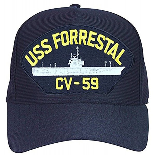 USS Forrestal CV-59 Baseball Cap. Navy Blue. Made in USA - C912O02287N