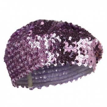 Sequin Knitted Beret Lilac OSFM