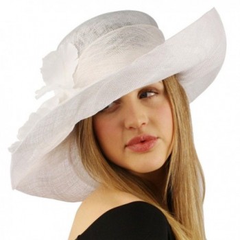 Sinamay Kentucky Floppy Feather Hat in Women's Sun Hats