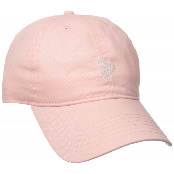 U.S. Polo Assn. Women's Washed Baseball Cap- Curved Brim- Adjustable - Light Pink - C312HJF6BPX