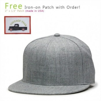 Premium Heather Wool Blend Flat Bill Adjustable Snapback Hats Baseball Caps (Various Colors) - Heather Gray - CQ125LESW0V