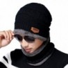 Sevetesco Men's Beanie Hat Scarf Set Knit Hat Warm Thick Winter Hat - Black - CT185A4WG95