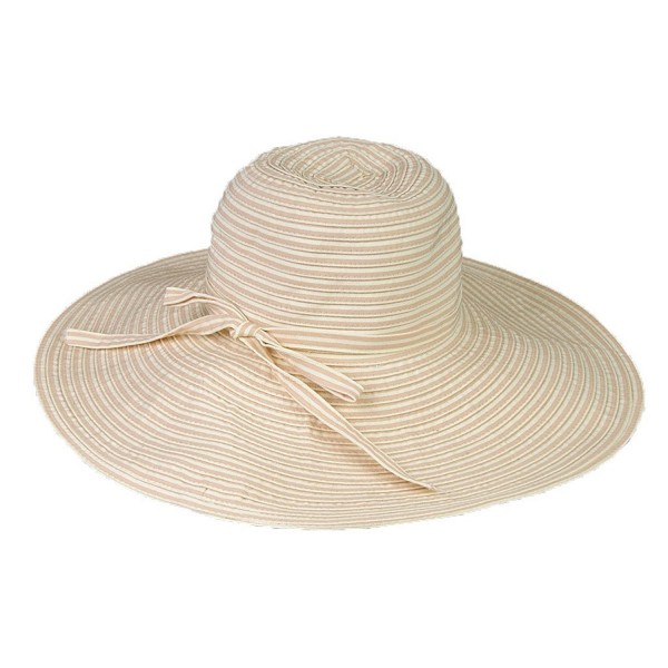 UPF 50+ Protective Packable Striped Travel Hat- 4" Brim - HS353 - Beige - CT1145M899Z