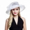 MissCynthia Women's Organza Church Derby Fascinator Cap Kentucky Tea Party Wedding Hat - White - C112NEOQPHY