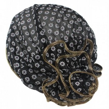 Turban Hat Chemo Cap Beanie Skullies Yoga Headwrap Swim Bathing Hair Wrap for Women - Black - C3182S73U3L
