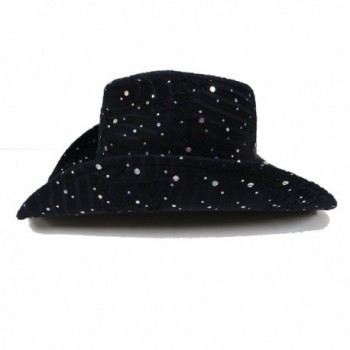 Sparkle Glitter Western Hat Black