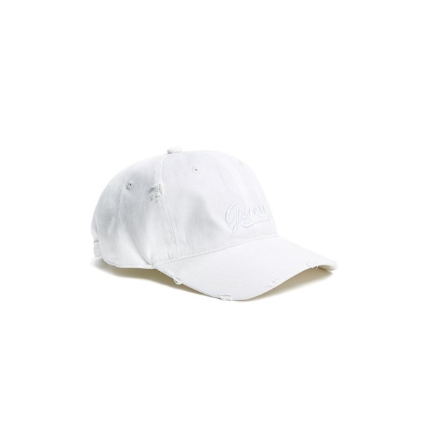 GUESS Women's Script Logo Baseball Hat - White - CN186WTY4HU