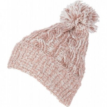 Sakkas Greer Unisex Heathered Textured Knit Pom Pom Beanie Hat - Blush - CF124LWZNMJ