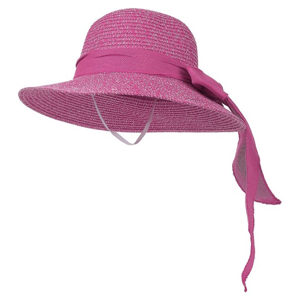Kaisifei UPF 50+ Women's Tropicana Sun Hat - Hot Pink - CV12EJVB9D9