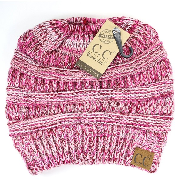 Crane Clothing Co. Women's Multi Tone CC Beanie Tail - Pink - CR1859O5OR5