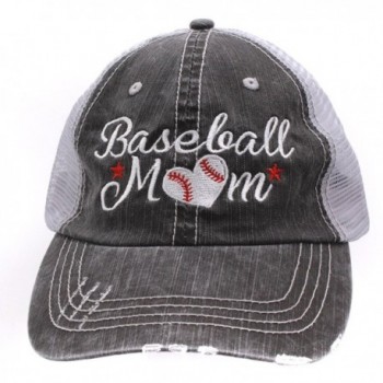 Baseball Momlife Mom Love Heart Women Embroidered Trucker Style Cap Hat - CQ184NIAEYO