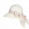 iShine Women Bowknot Fashion Floppy Foldable Beach Sun Straw Hat Cap UPF 50+ - White - CU17AZ93YNU