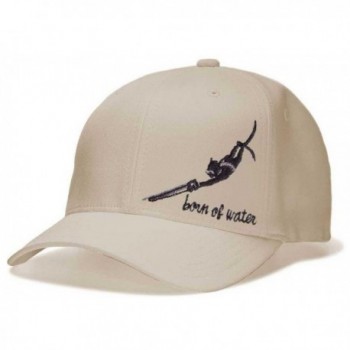 Spearfishing Hat: Flexfit Fitted Cap: Born of Water Apparel - Natural - C5117RY9K3H