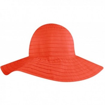 Capelli New York Solid ribbon floppy hat - Coral - CP11XUI1HCV