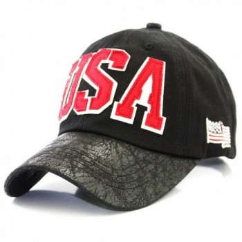 USA with American Flag New York Vintage Baseball Cap Hat - Black - CZ12HJWL6GP