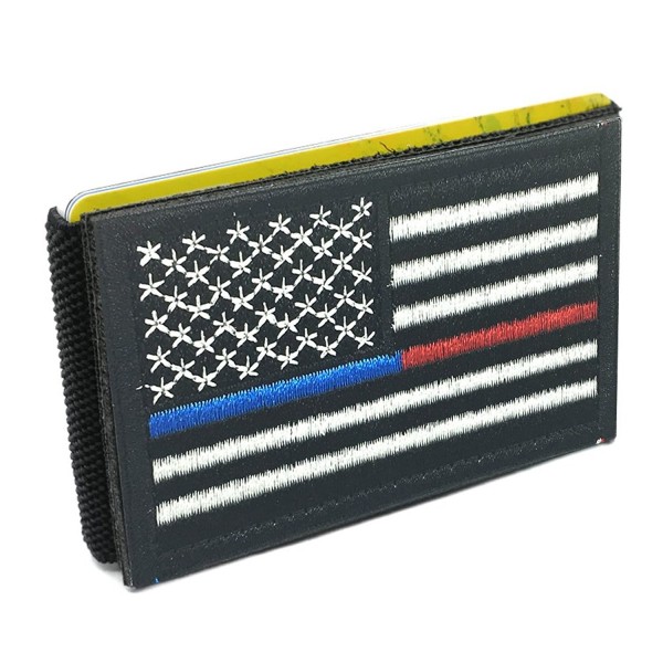 iCraft-Slim Front Pocket USA Flag Tactical Patch Wallet - Thin Blue Line and Thin Red Line - C5185RL07K6