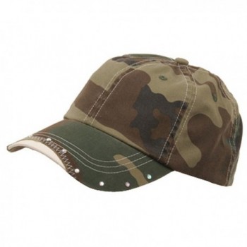 Rhinestone Washed Cotton Cap-Camo - CG111QRKUDF