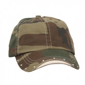 MG Rhinestone Washed Cotton Cap Camo