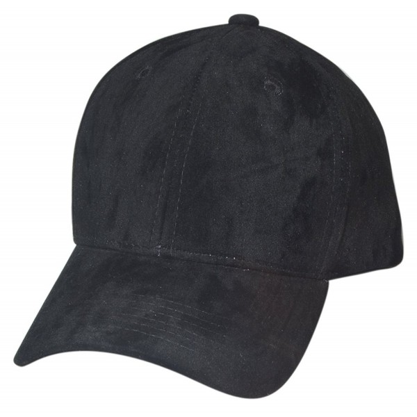 Faux Suede Baseball Caps (Structured) - Black - CC12MY7VDM4