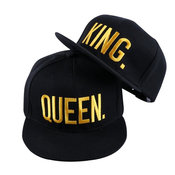 WENDYWU Hip-Hop Hats King and Queen 3D Embroidered Lovers Couples Snapback Caps Adjustable 