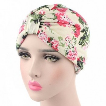 beauty YFJH 2 Pack Printed Soft Pre Tied Cotton India Chemo Cap Beanie Turban Headwear For Cancer - Beige - C8184TZQG7L