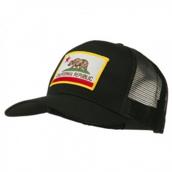 California State Flag Patched Twill Mesh Cap - Black - C911QLM8TMJ