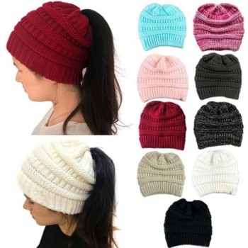 Mellons Womens Stretch Ponytail Christmas in Women's Skullies & Beanies