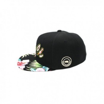 Embroidered Cotton Snapback Floral Pattern
