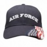 Air Force Embroidered with USA Flag Adjustable Cap 100% Cotton Basball Hat - Navy Blue - CN12N9MIJ74