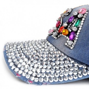 Ladies USA Denim Multicolor Studded in Women's Baseball Caps