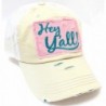 Seashell Stone Mesh Back "Hey Y'all" Embroidery Patch Trucker - CF183AR9XIR
