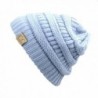 Unisex Trendy Warm Chunky Soft Stretch Cable Knit Slouchy Beanie Skully- One Size- Denim - CH11NW1TFBV